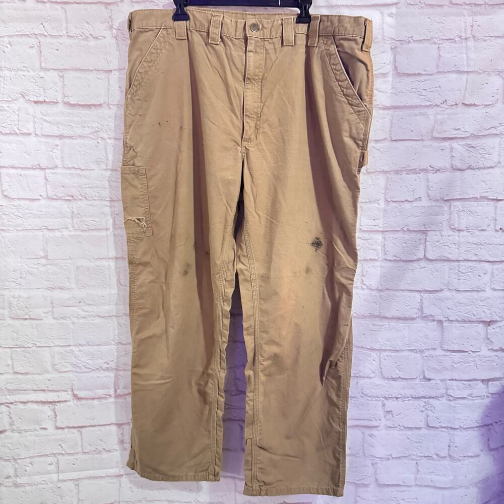 Carhartt Loose Original fit khaki sz 44x32 with IMPERFECTIONS/stains